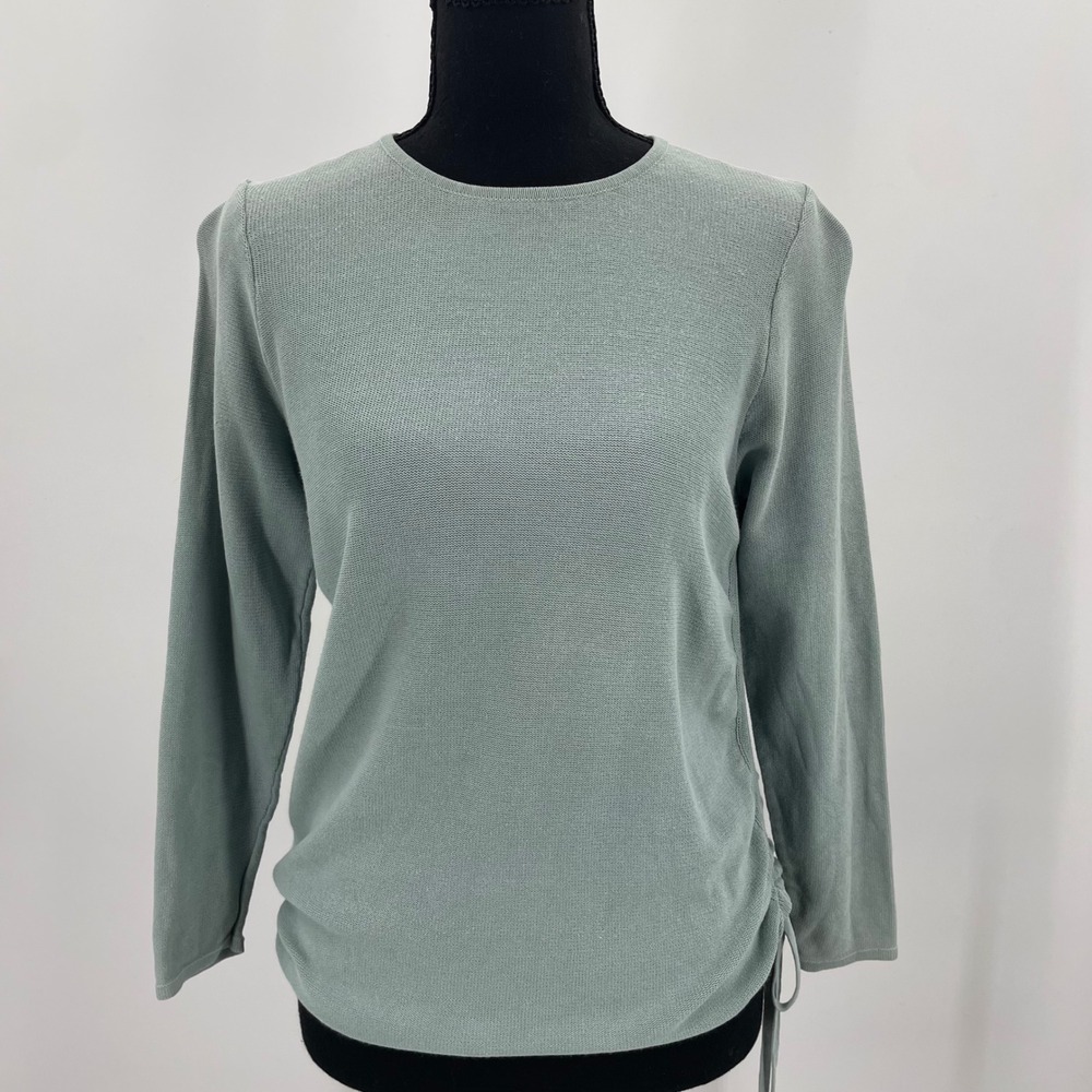 LAFAYETTE 148 NEW YORK Ruched Side Knit Sweater Light Green‎ Size S